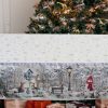 Karácsonyi asztalterítő 137x240cm gobelin, ezüst lurex-Téli erdő