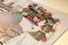 Karácsonyi asztalterítő gobelin, 137x240cm, ezüst lurex-játék a hóban