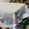 Karácsonyi asztalterítő gobelin, 137x240cm, ezüst lurex-játék a hóban