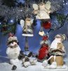 Gyerek barna téli ruciban, 12cm karácsonyi dekoráció