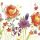 Dekorszalvéta, aqvarell festett virágok, a nyár színeivel, 33x33cm-Anmut flowers