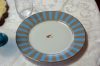 Lapostányér, porcelan, Kék-khaki, 26,5cm-Pip studio -Plate Love Birds Stripes
