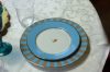 Lapostányér, porcelan, Kék-khaki, 26,5cm-Pip studio -Plate Love Birds Stripes