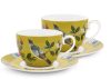 Porcelán teáscsésze+alj, 2 személyre 280ml- Blushing Birds Yellow-Pip Studio 