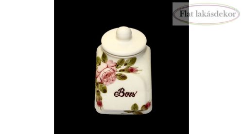 Rózsás fűszertartó kicsi,kerámia, kézzel festett kerámia tároló, 7cmx8cmx12cm