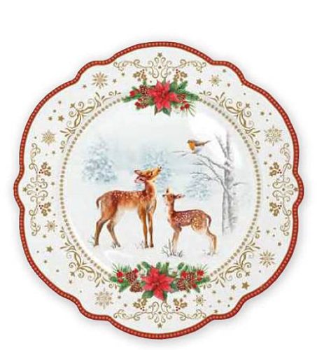 Karácsonyi porcelán desszerttányér 20cm-Christmas Melody