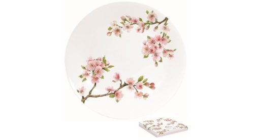 Porcelán desszerttányér 19cm,dobozban,Sakura