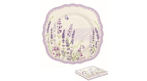 Levendulás Porcelán desszerttányér 20cm,dobozban,Lavender Field
