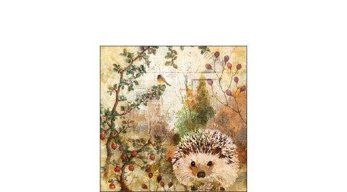 Papírszalvéta 25x25cm,20db-os-Autumn Hedgehog 