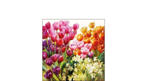 Tulipános papírszalvéta 25x25cm, 20db-os
