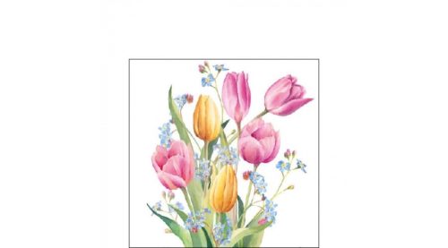 Papírszalvéta 25x25cm,20db-os tulipános- Szalvéták és papír terítékkiegészítők-Tulips Bouquet 