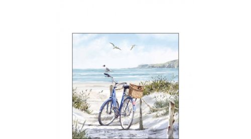 Papírszalvéta, tengerpart biciklivel 25x25cm, 20db-os -Bike at the Beach