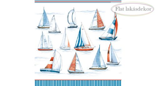 Sailing papírszalvéta 33x33cm,20db-os Vitorlás mintás