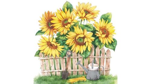Papírszalvéta 33x33cm, 20db-os-Garden of Sunflowers 