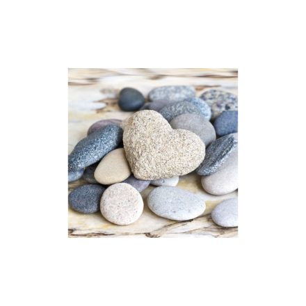 Pebbles papírszalvéta 33x33cm,20db-os, kövek, tenger, szív, Lakásdekoráció, ajándék