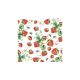 Dekorszalvéta 33x33cm, 20db-os, eper virágokkal - Szalvéták és papír terítékkiegészítők-Strawberries All Over white 