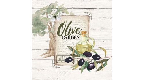 Papírszalvéta 33x33cm,20db-os, Olivás kert - Szalvéták és papír terítékkiegészítők- Olive Garden 