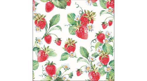 Papírszalvéta 33x33cm, 20db-os, epres-Garden Strawberries 