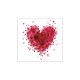 Dekor szalvéta spiros szszivek, 33x33cm, 20db-os - Heart of Hearts Red 