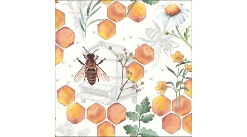 Papírszalvéta, méz, méhecske 33x33cm, 20db-os - Többiek 