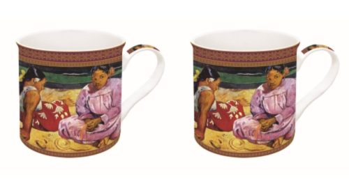  Porcelán bögreszett 2db-os dobozban, 300ml, Gauguin: Tahiti nők a parton- Művészeti porcelán