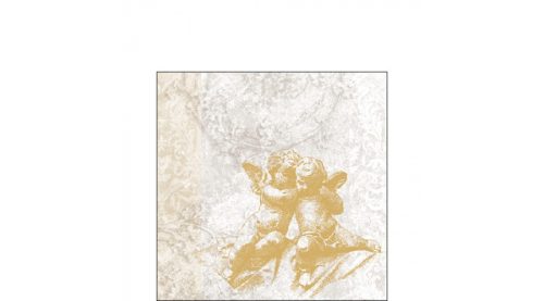 Angyal mintás szalvéta 25x25cm, 20db-os - Classic Angels Gold Szalvéták