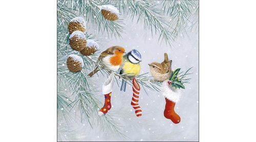 Karácsonyi dekorszalvéta 33x33cm, 20db-os-Christmas Socks