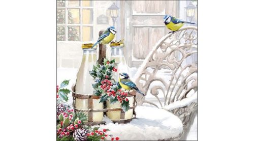 Dekorszalvéta 33x33cm, 20db-os cinkék - Szalvéták és papír terítékkiegészítők-Birds In Wintergarden