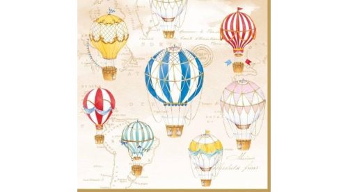 Papírszalvéta 33x33cm, léghajó mintás, ,20db-os -Air Balloons