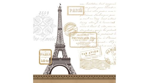 Papírszalvéta 33x33cm,20db-os, Párizs - Szalvéták és papír terítékkiegészítők- Paris Rendezvous 