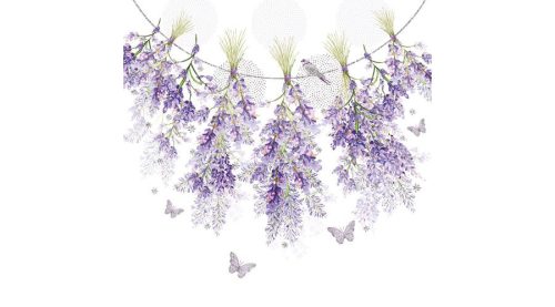 Levendulás papírszalvéta 33x33cm,20db-os-Hanging Lavender 