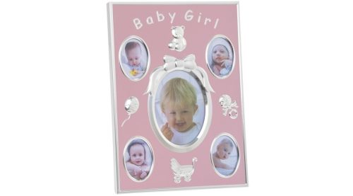  Baby Girl, rózsaszín, fém fotókeret 23x17cm